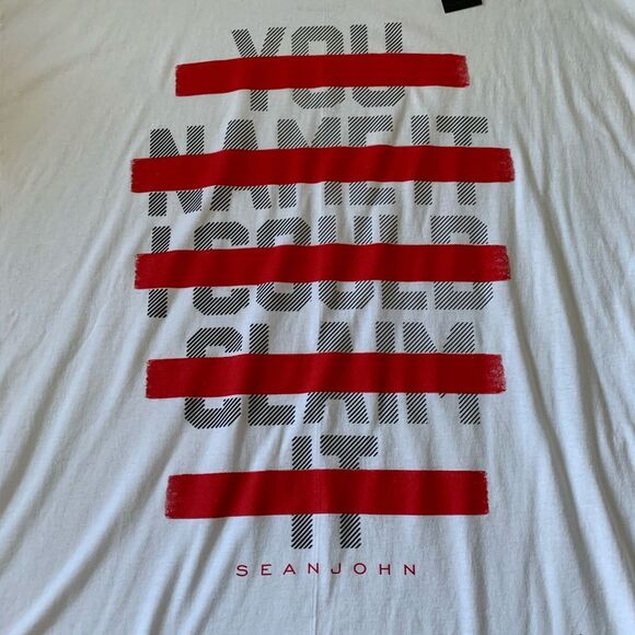 Sean John Graphic T Shirt Men's Size 4XB BIG White/Red NEW - Picture 3 of 5